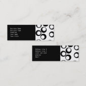 Het patroon van de cirkels van de zwarte en Witte  Mini Visitekaartje (Voorkant / Achterkant)