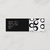 Het patroon van de cirkels van de zwarte en Witte  Mini Visitekaartje (Achterkant)