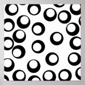 Het patroon van de cirkels van de zwarte en Witte  Poster (Voorkant)