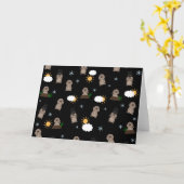 Het Patroon van de Dag van Groundhog Kaart (Gele Bloem)