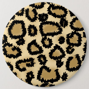 Het Patroon van de Druk van de luipaard, Bruin en Ronde Button 6,0 Cm