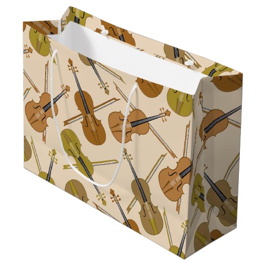 Het Patroon van de Druk van de viool Large Cadeautasje (Voorkant Gekanteld)