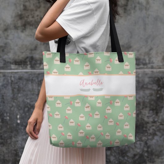 Het Patroon van de Envelope en van de Bloemen met Tote Bag