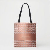 het patroon van de florale retro gradiënt. Naam. Tote Bag (Voorkant)