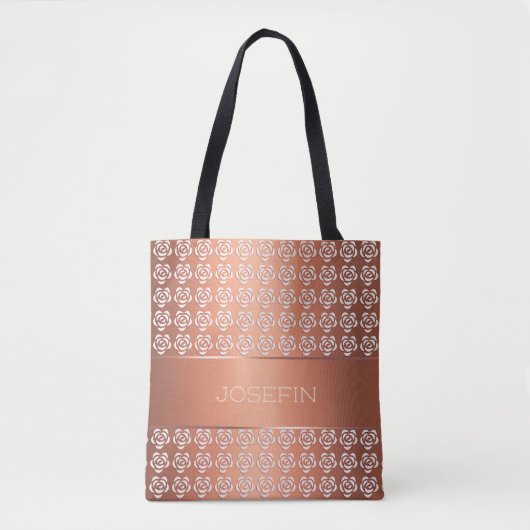 het patroon van de florale retro gradiënt. Naam. Tote Bag (Voorkant)