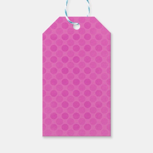 Het patroon van de getande roze cirkels herstellen cadeaulabel (Voorkant)