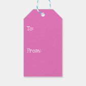 Het patroon van de getande roze cirkels herstellen cadeaulabel (Achterkant)