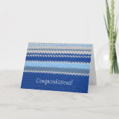 Het Patroon van de haken - Blauwe Stripes Kaart (Voorkant)