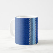 Het Patroon van de haken - Blauwe Stripes Koffiemok (Voorkant links)