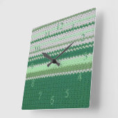 Het patroon van de haken - Groene strepen Vierkante Klok (Hoek)