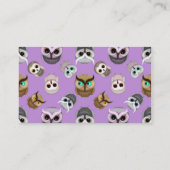 Het patroon van de Illustratie Owl op Paarse Achte Visitekaartje (Achterkant)