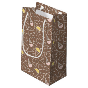 Het Patroon van de Kegel van het roomijs op Bruin Klein Cadeauzakje