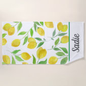 Het Patroon van de Lemons van de waterverf Persoon Strandlaken (Voorkant)