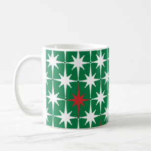 Het patroon van de mideeuwse Retro Vintage-kerstst Koffiemok