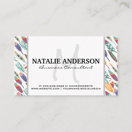 Het Patroon van de Natuur van de Veer Visitekaartje (Voorkant)