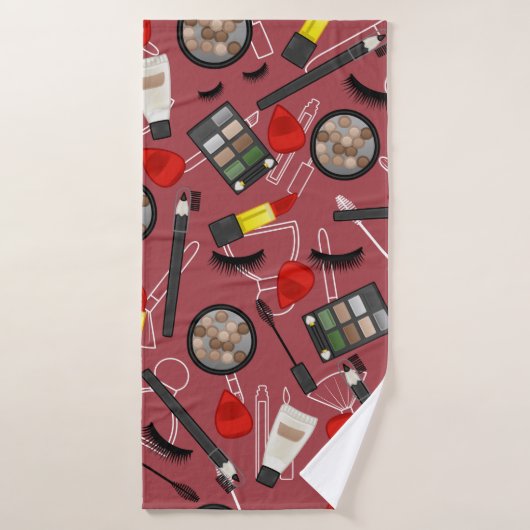 Het patroon van de producten van de schoonheid op badhanddoek (Badhanddoek)