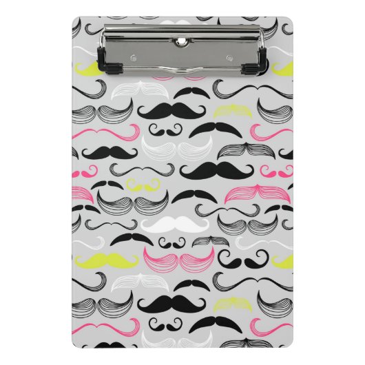 Het patroon van de snor, retro stijl mini klembord (Voorkant)