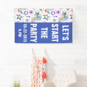 Het patroon van de Tattoos van sterren kleurde + u Spandoek (Insitu)