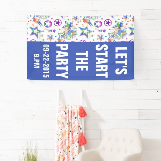 Het patroon van de Tattoos van sterren kleurde + u Spandoek (Insitu)