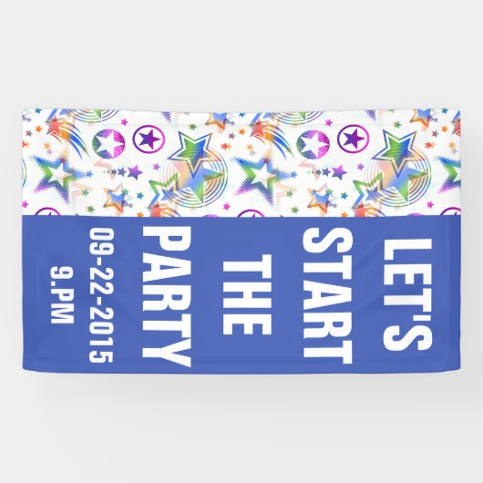 Het patroon van de Tattoos van sterren kleurde + u Spandoek (Horizontaal)