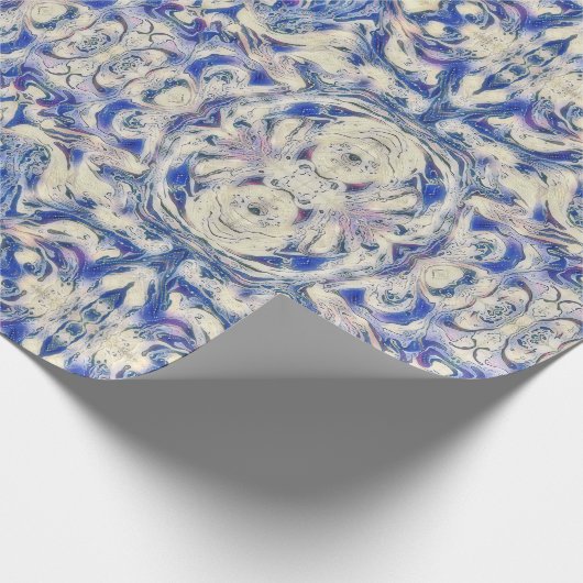 Het Patroon van de Tegel van Kaleidoscoop Delft in Cadeaupapier (Hoek)