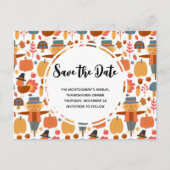 Het Patroon van de Thanksgiving sparen de Datum Uitnodiging Briefkaart (Voorkant)