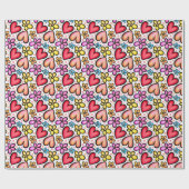 Het Patroon van de Valentijn van de Waterverf van  Cadeaupapier (Vlak)