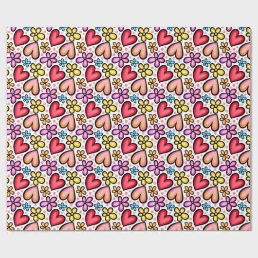 Het Patroon van de Valentijn van de Waterverf van Cadeaupapier (Vlak)