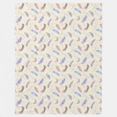 Het Patroon van de Veer van de waterverf Bladeren  Fleece Deken (Voorkant)