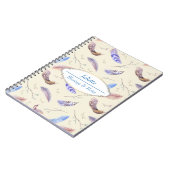 Het Patroon van de Veer van de waterverf Bladeren  Notitieboek (Linkerzijde)