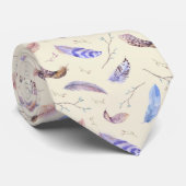 Het Patroon van de Veer van de waterverf Bladeren  Stropdas (Opgerold)