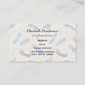 Het Patroon van de Veer van de waterverf Bladeren  Visitekaartje (Achterkant)