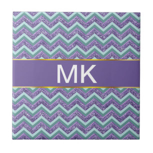 Het Patroon van de violetkleurige Zigzag van het Tegeltje