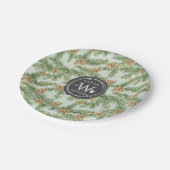 Het Patroon van de Waterverf van de Tak van de pin Papieren Bordje (Gekanteld)