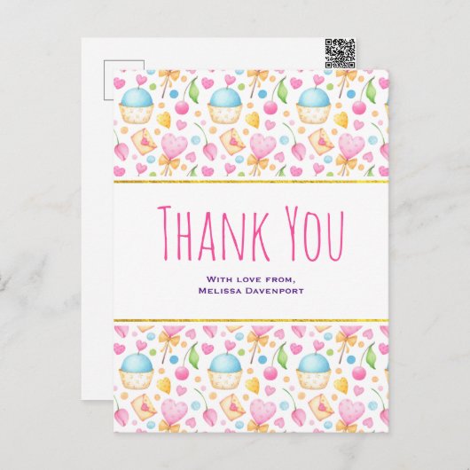 Het patroon van de Waterverf van het hart en van d Briefkaart (Voorkant / Achterkant)