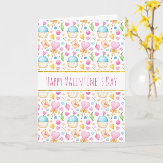 Het Patroon van de Waterverf van het hart en van d Kaart (Gele Bloem)