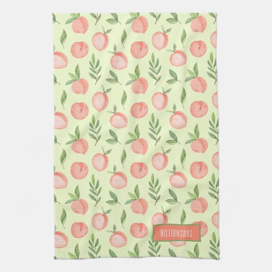 Het Patroon van de waterverf van het Perzikpatroon Theedoek (Verticaal)