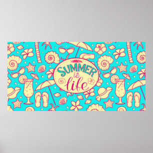 Het patroon van de zomer op de achtergrond van tur poster