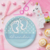 Het patroon van een paddenstoel voor een jongen bl papieren bordje (Feest)