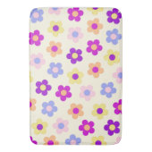 Het Patroon van flower power - Gele Achtergrond Badmat (Voorkant Verticaal)
