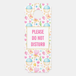 Het patroon van hart en koeken niet verstoren deurhanger