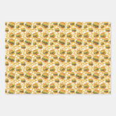 het patroon van het coole gevlekte hamburgers frie inpakpapier vel (Voorkant 3)