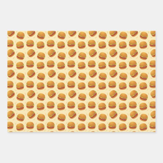 het patroon van het coole gevlekte hamburgers frie inpakpapier vel (Voorkant)