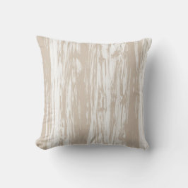 Het patroon van het drijfhout - taupe tan en wit kussen