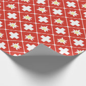 Het patroon van het Edelweiss van Zwitserland Cadeaupapier (Hoek)