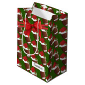 Het Patroon van het Football van Kerstmis Medium Cadeauzakje (Achterkant Gekanteld)