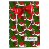 Het Patroon van het Football van Kerstmis Medium Cadeauzakje (Voorkant)