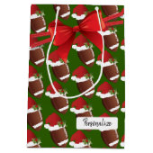 Het Patroon van het Football van Kerstmis Medium Cadeauzakje (Achterkant)