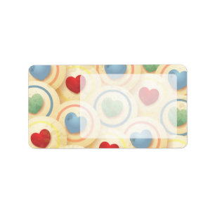 Het patroon van het hart in  stijl etiket