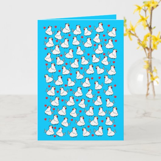 Het Patroon van het Hart van de Bos van de kip - Kaart (Gele Bloem)